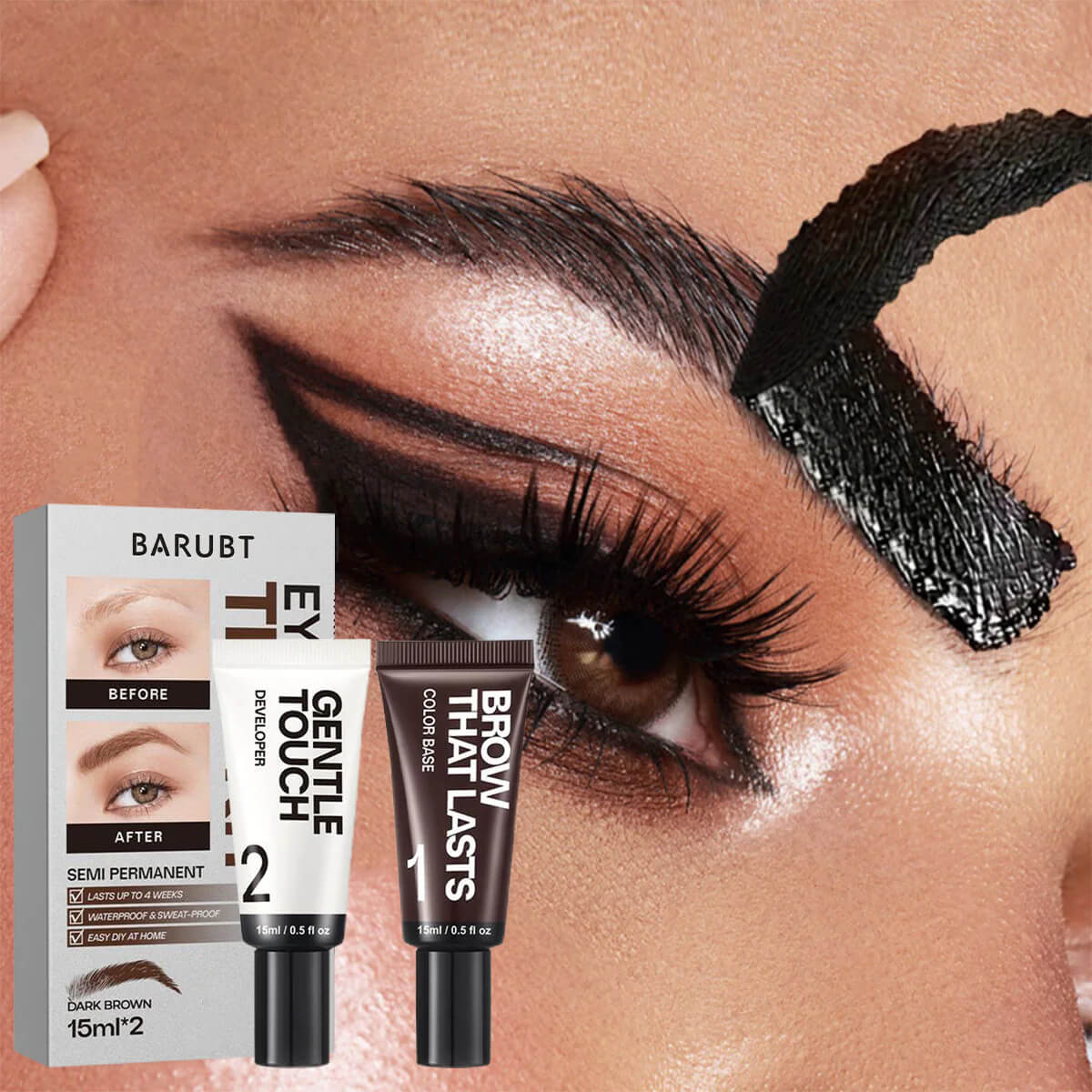 Eyebrow Tint Kit,Long-lasting Waterproof Sweat-proof