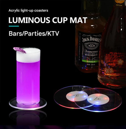 [Flash Sale 50% OFF] Instant Party Vibe Maker - Smart Luminous Cup Mats | Buy More Save More + 🎁 FREE Crystal Glass Gifts!