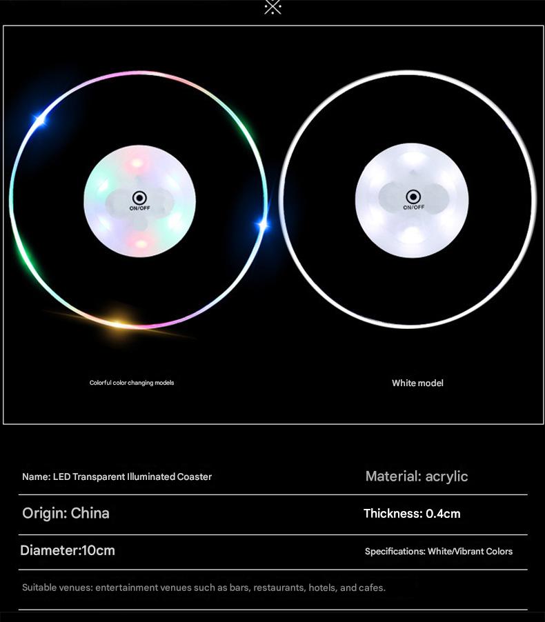 [Flash Sale 50% OFF] Instant Party Vibe Maker - Smart Luminous Cup Mats | Buy More Save More + 🎁 FREE Crystal Glass Gifts!