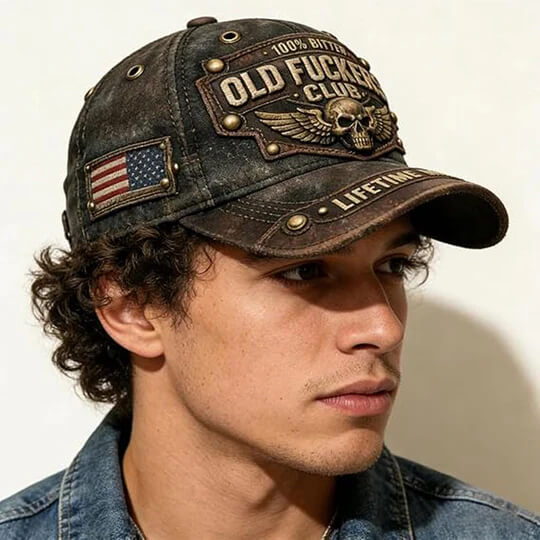 2026 New Year · 40% OFF🖤Old Fuckers Club-Handmade Vintage Baseball Cap🖤