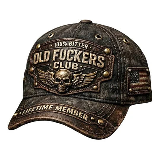 2026 New Year · 40% OFF🖤Old Fuckers Club-Handmade Vintage Baseball Cap🖤