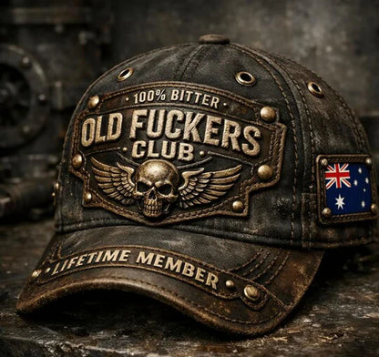 2026 New Year · 40% OFF🖤Old Fuckers Club-Handmade Vintage Baseball Cap🖤